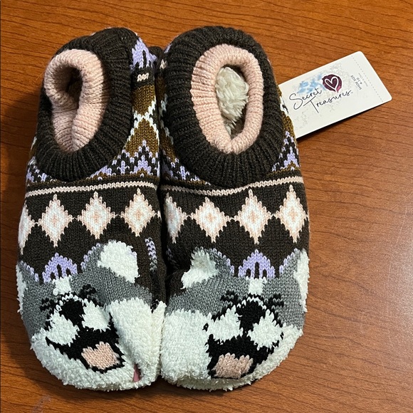 Secret Treasures Kids Slippers - Pink, Brown, and White Pattern - Picture 1 of 3
